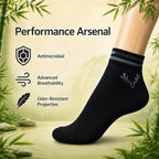 Crown Stag Breathable Bamboo Ankle Socks for Men – Pack of 3