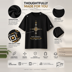 Positive Vibes Black Tee with Gold Compass Emblem