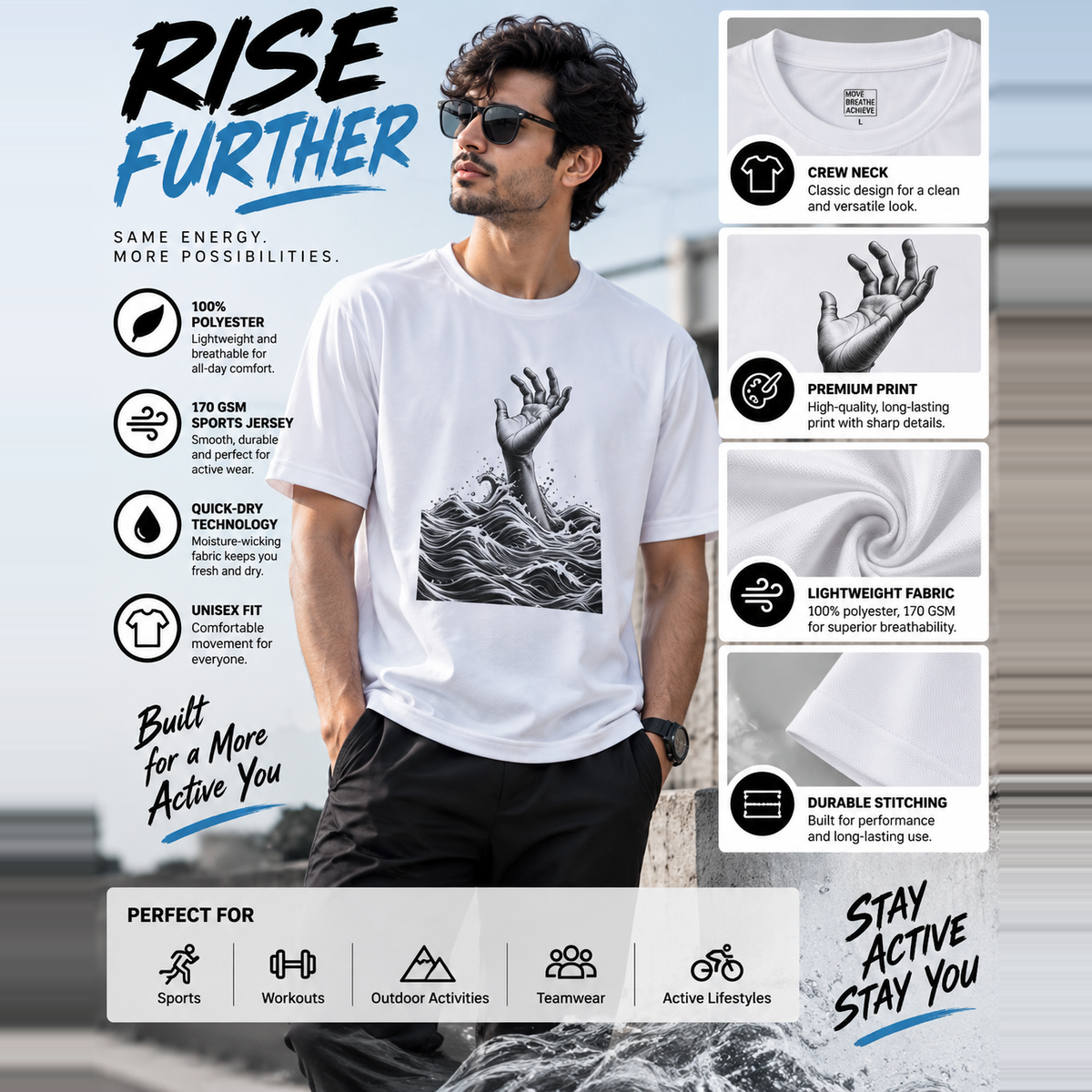 Abstract Ocean Graphic Tee – Unisex Artistic T-Shirt