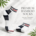 Crown Stag Striped Bamboo Ankle Socks for Men – Pack of 3
