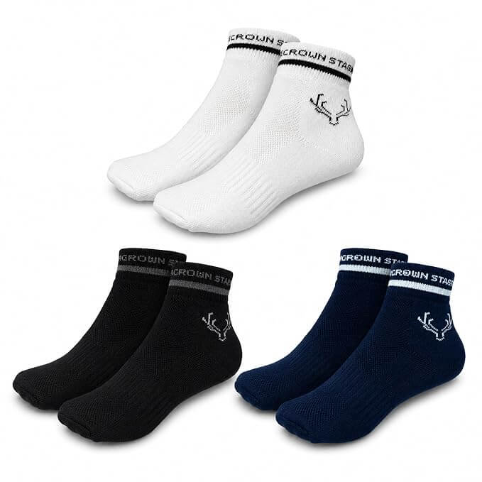 Crown Stag Breathable Bamboo Ankle Socks for Men – Pack of 3