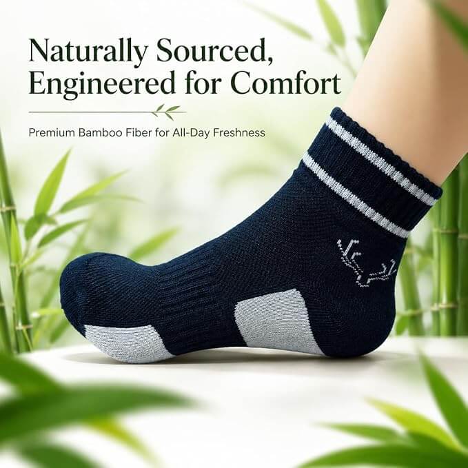 Crown Stag Colour Block Bamboo Ankle Socks for Men – Pack of 3