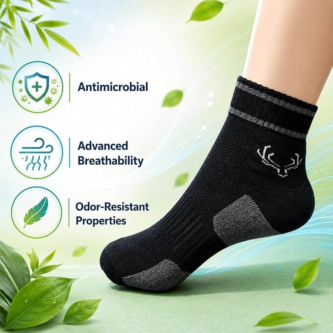 Crown Stag Colour Block Bamboo Ankle Socks for Men – Pack of 3