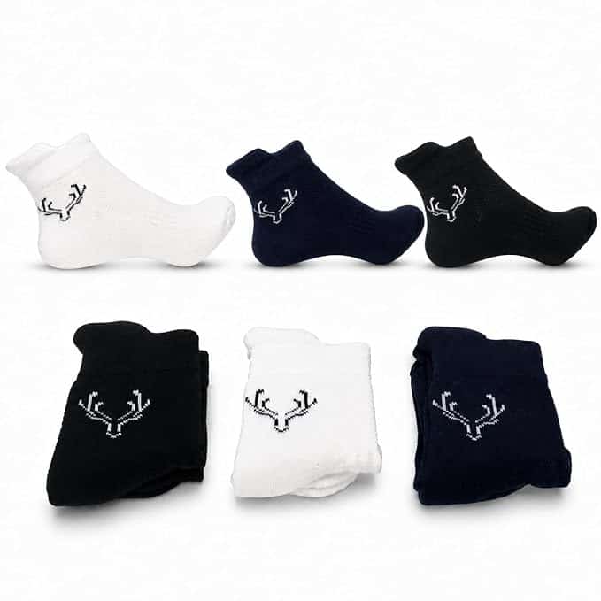 Crown Stag Plain Bamboo Ankle Socks for Men – Pack of 3