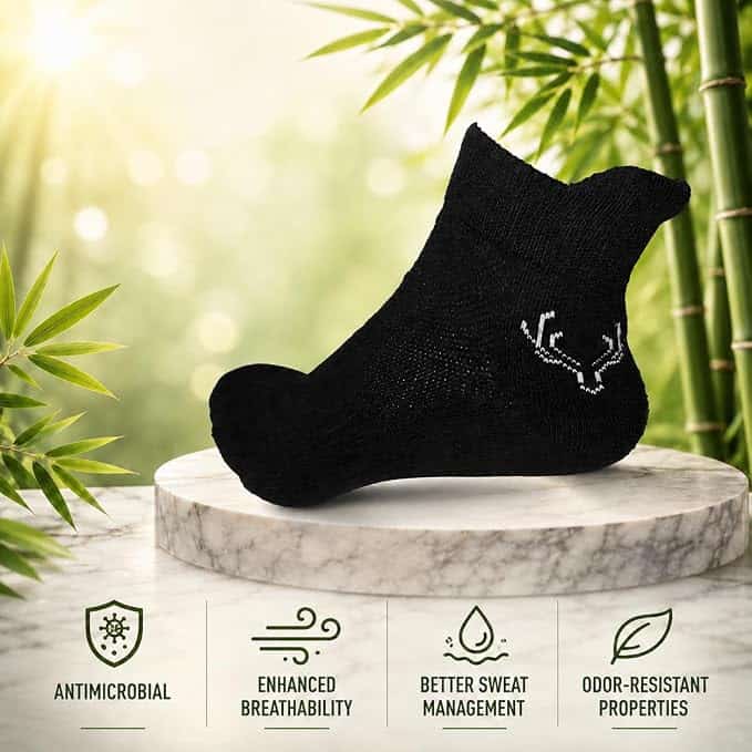 Crown Stag Plain Bamboo Ankle Socks for Men – Pack of 3