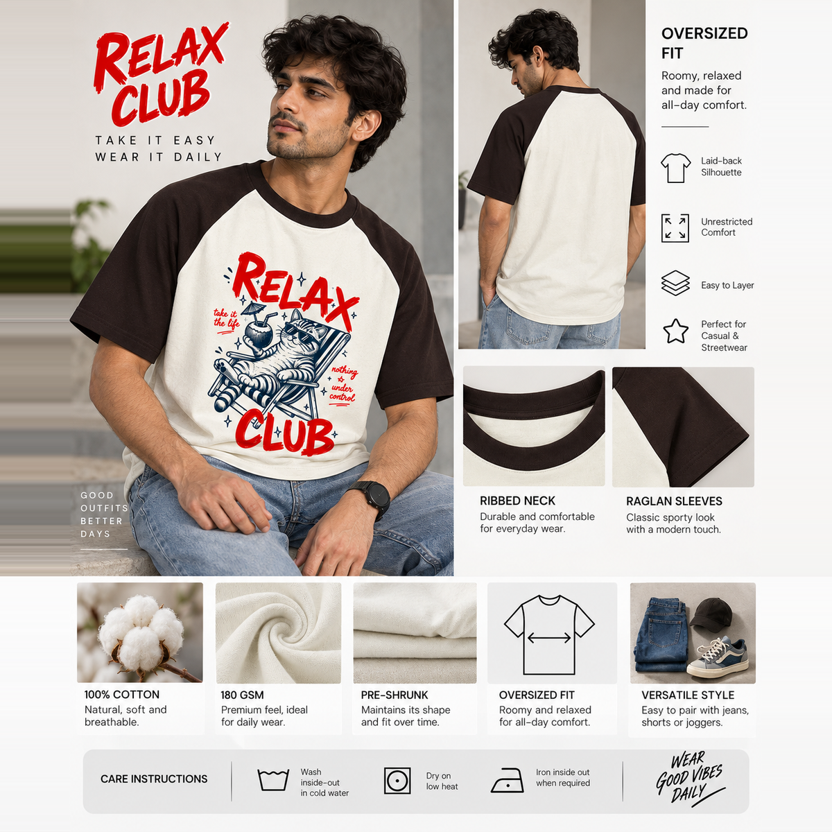 Everyday Unisex Raglan Graphic Tee | Contrast Sleeve T-Shirt