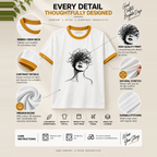 Unisex Sketch Art Ringer T-Shirt – Minimalist Casual Wear