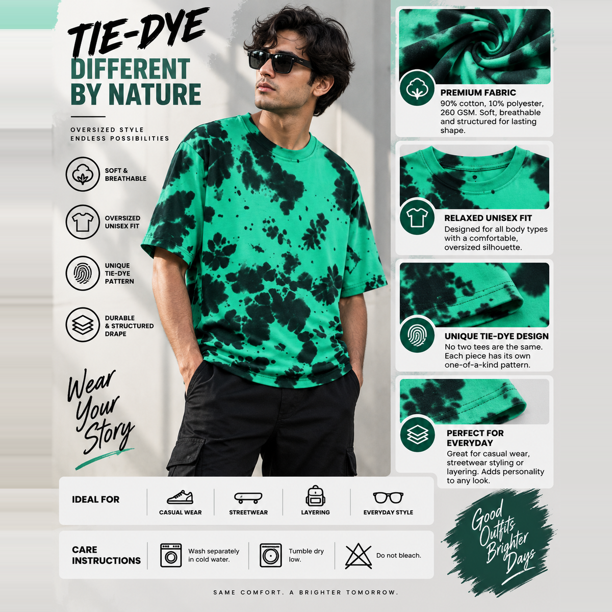 Oversized Tie-Dye T-Shirt – Unisex Urban Streetwear