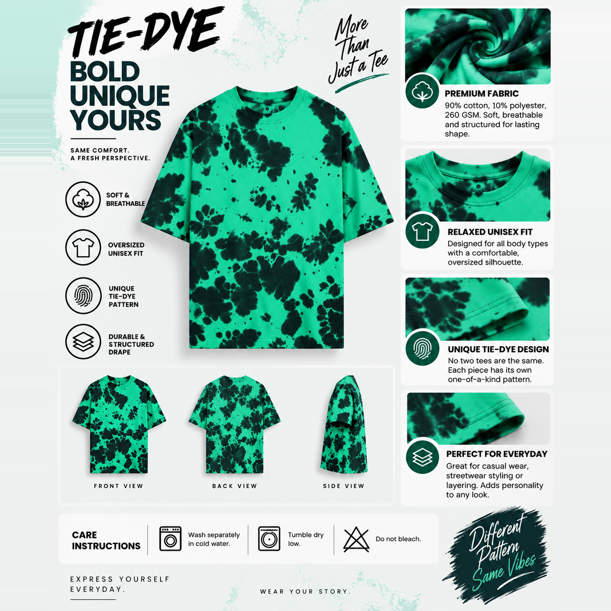 Oversized Tie-Dye T-Shirt – Unisex Urban Streetwear